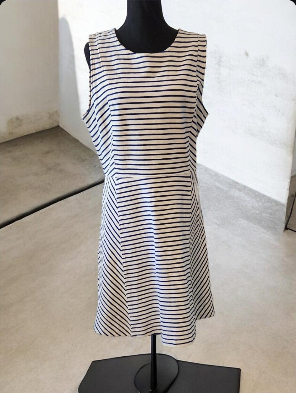 J. Crew Sleeveless Navy Stripe A-Line Dress - Picture 11 of 11